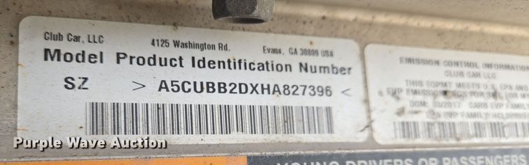 image for item EO0603 2017 Club Car  Carryall 100 utility vehicle