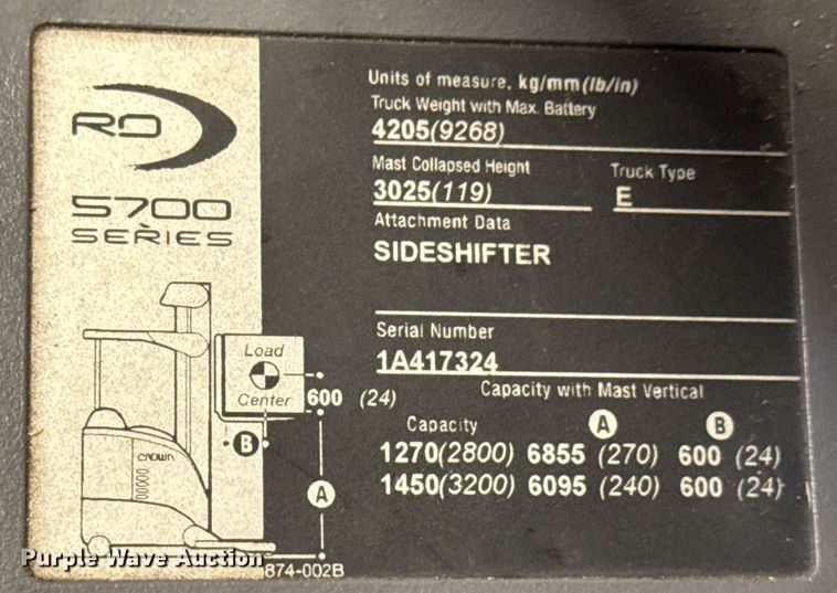 image for item EQ1019 Crown RD5725-32 order picker