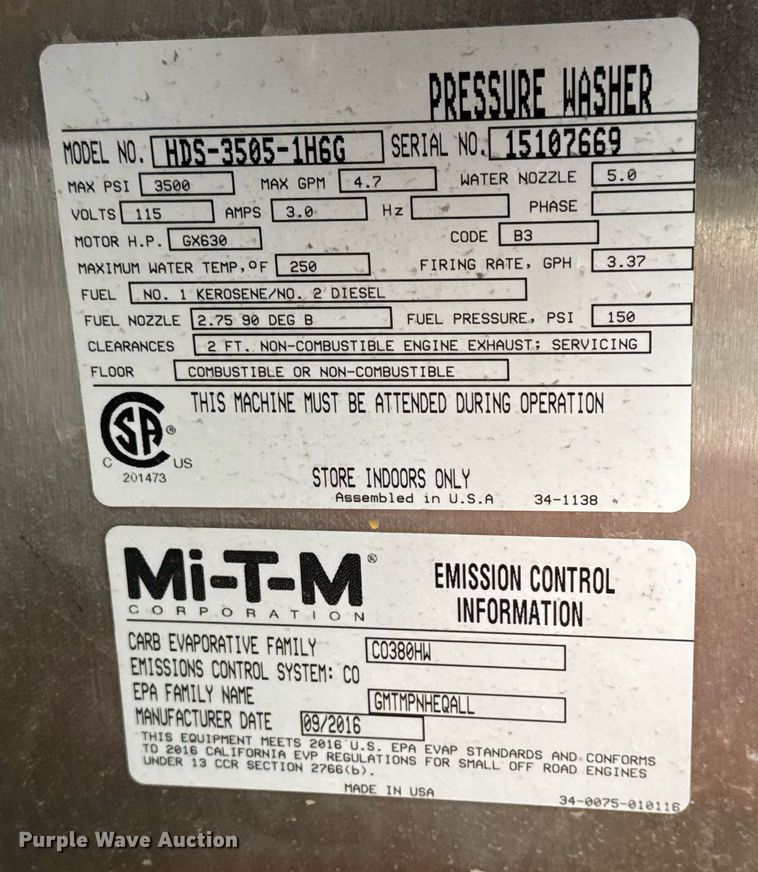 image for item EQ1028 2017 Interstate IF718TA3 pressure washer trailer