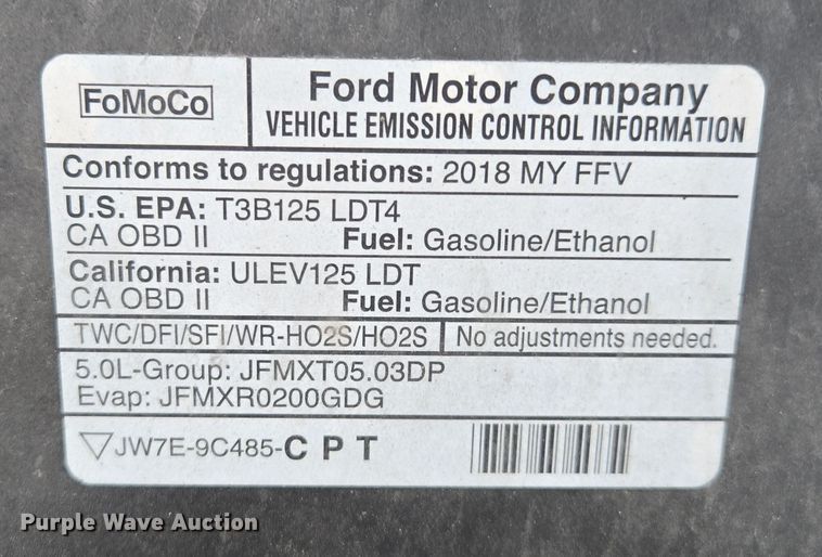 image for item EQ3955 2018 Ford F150 SuperCrew pickup truck