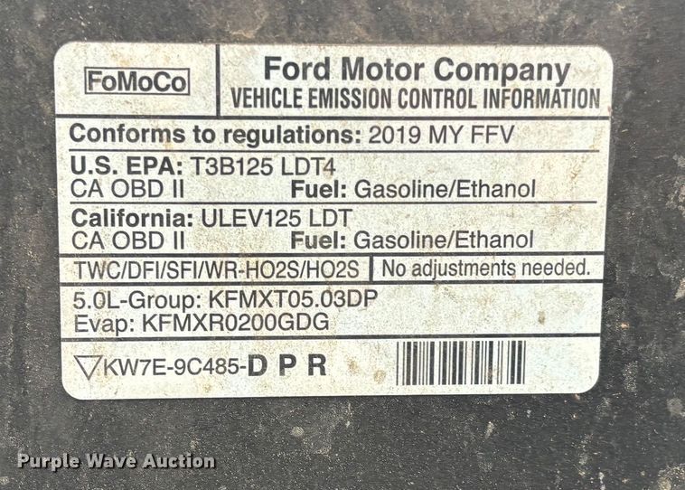 image for item ER1051 2019 Ford F150 SuperCrew pickup truck