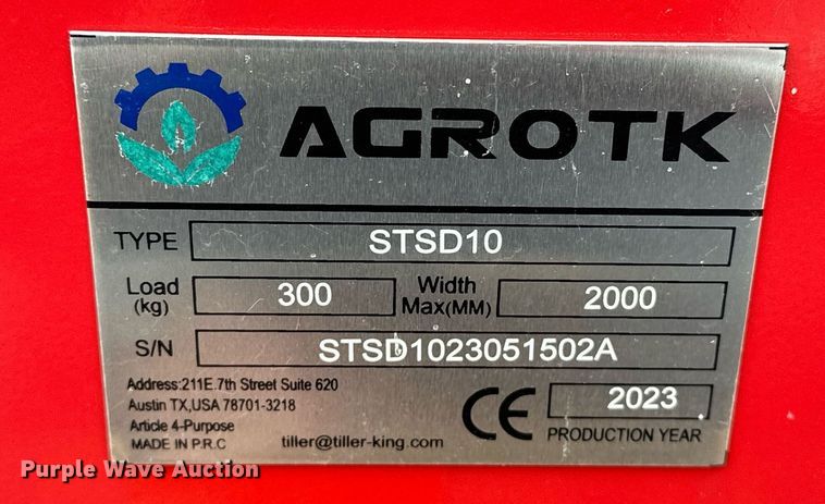image for item ER4937 2023 Agrotk STSD10 skid steer seeder