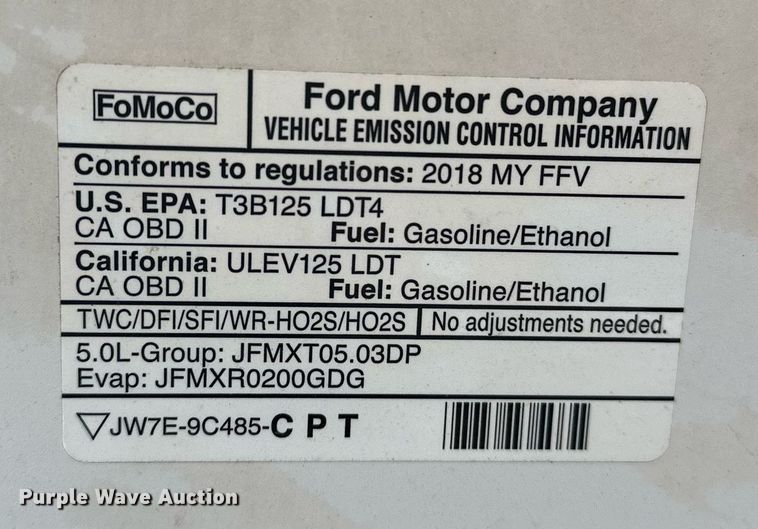 image for item ER4955 2018 Ford F150 SuperCrew pickup truck