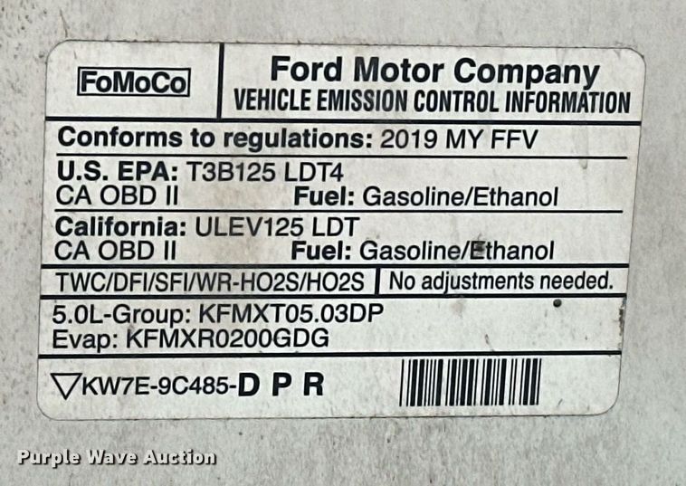 image for item ER4957 2019 Ford F150 SuperCrew pickup truck