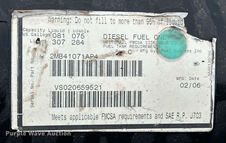 image for item ER4971 (2) 2006 Fuel Systems Inc. fuel tanks