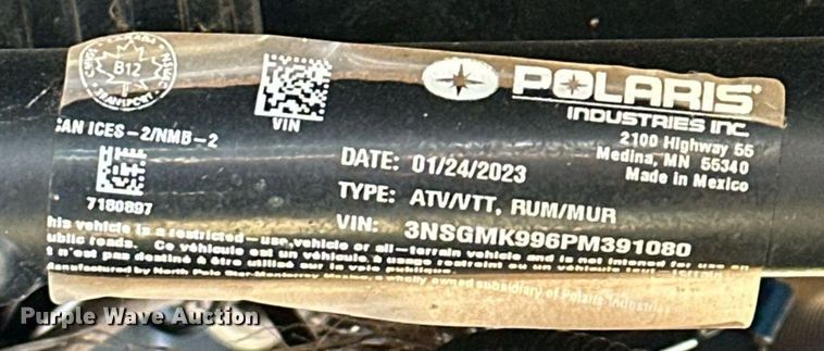 image for item ER4996 2023 Polaris General XP utility vehicle