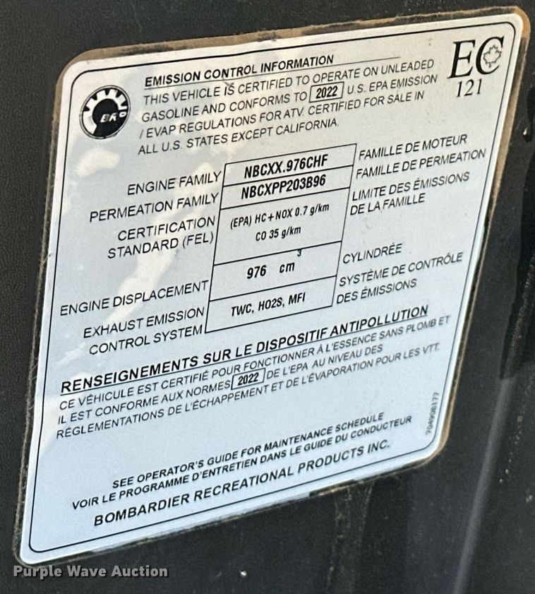 image for item ER4997 2022 Can-Am Defender Max utility vehicle