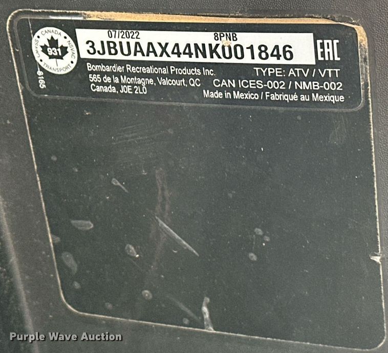 image for item ER4997 2022 Can-Am Defender Max utility vehicle