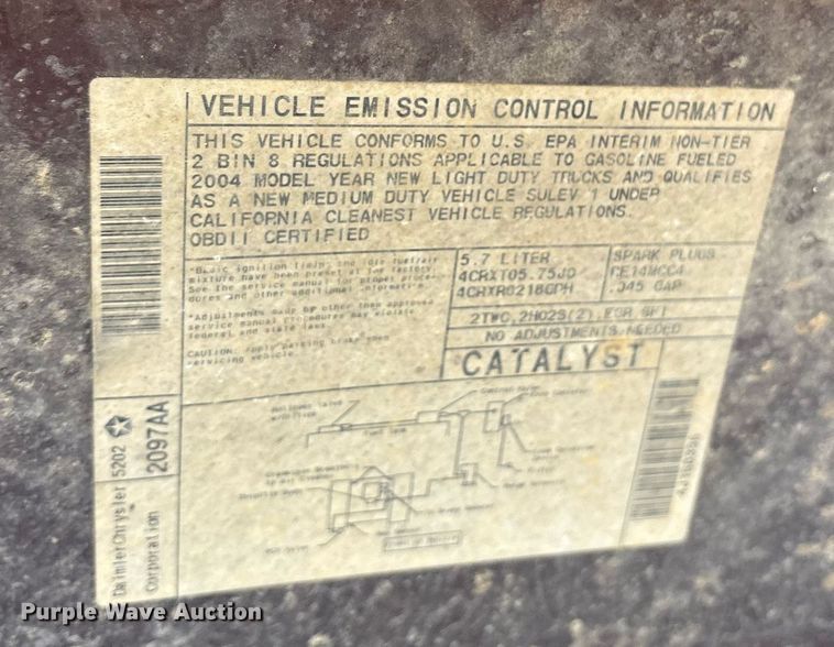 image for item EY9932 2004 Dodge Ram 1500 pickup truck