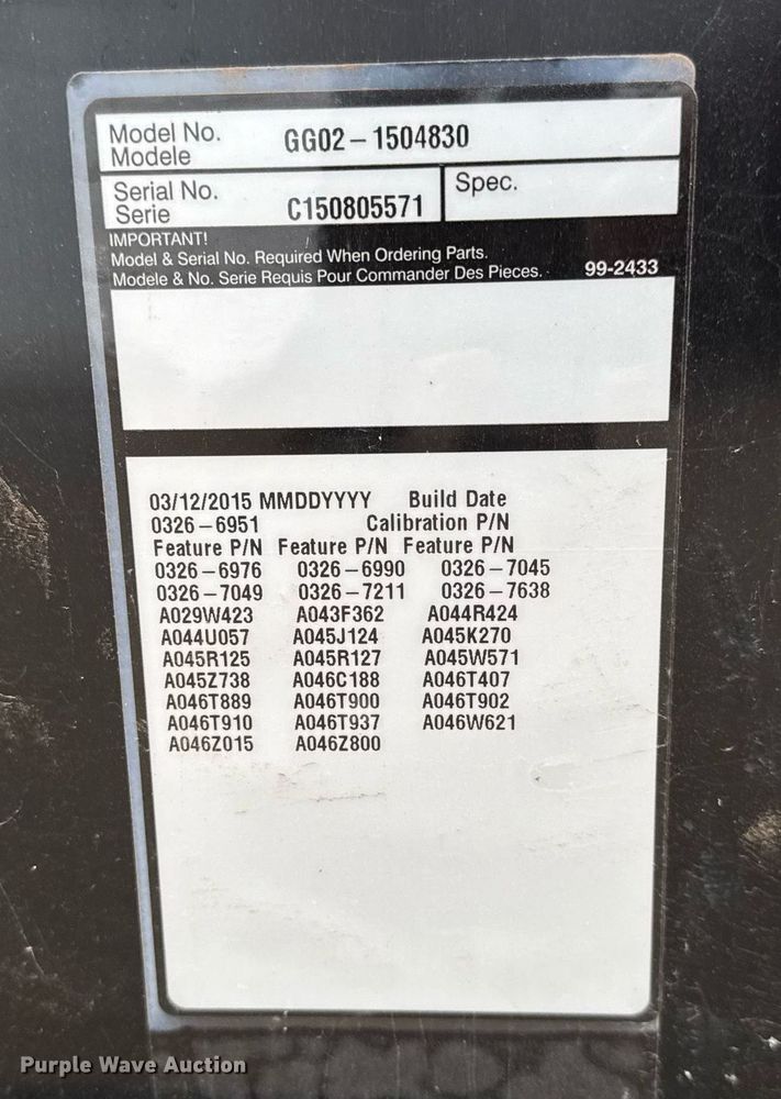 image for item LH9509 2015 Onan GG02-1504830 generator