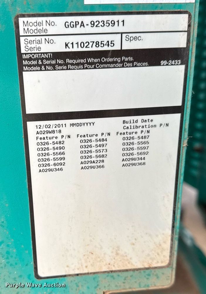 image for item LH9518 2011 Onan GGPA-9235911 generator