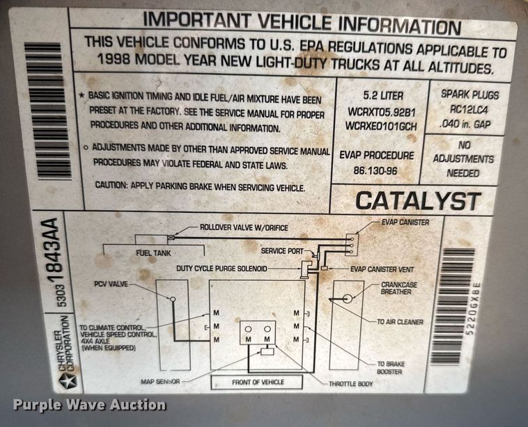 image for item LH9532 1998 Dodge Dakota SLT Club Cab pickup truck