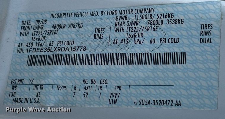 image for item NJ9741 2009 Ford E350 Super Duty shuttle bus