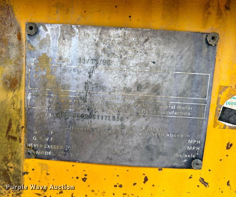 image for item OM9210 1995 CZ Engineering  equipment trailer