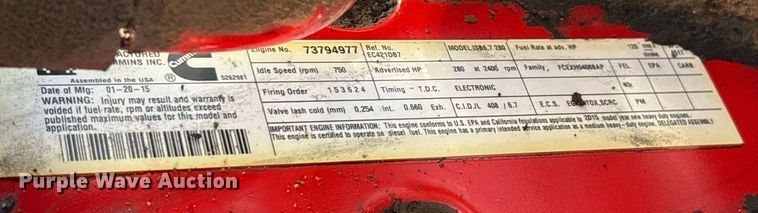 image for item DH8646 2015 Ford F750  water truck