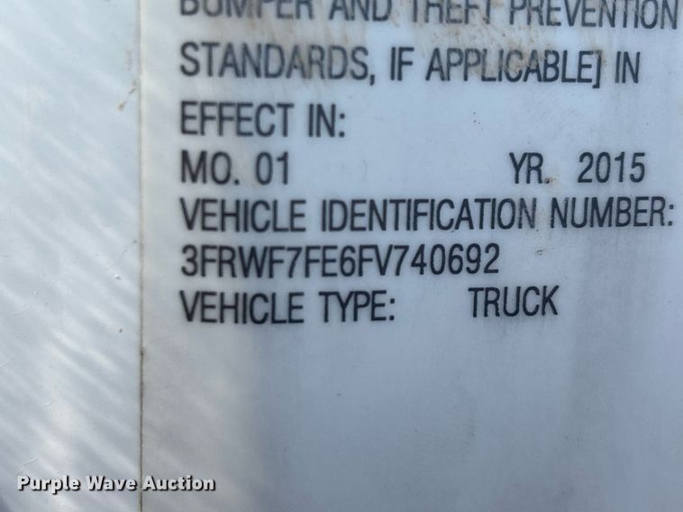 image for item DH8646 2015 Ford F750  water truck