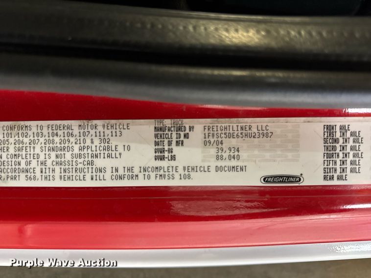 image for item DH9821 2005 Freightliner M2 dump truck