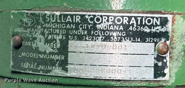 image for item DM5561 Sullair 185 air compressor