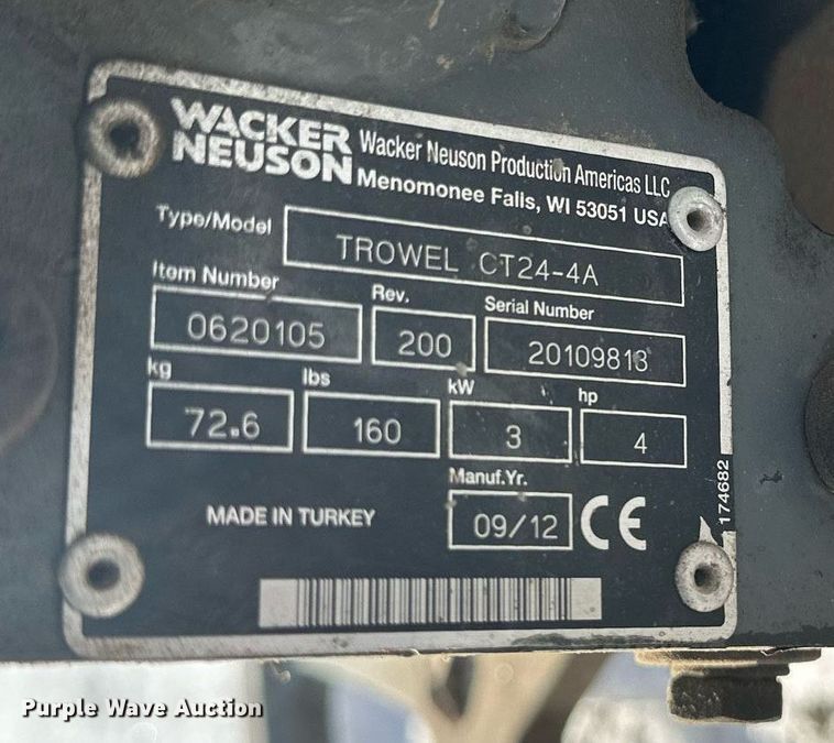 image for item DN0977 Wacker neuson  CT24 power trowel 