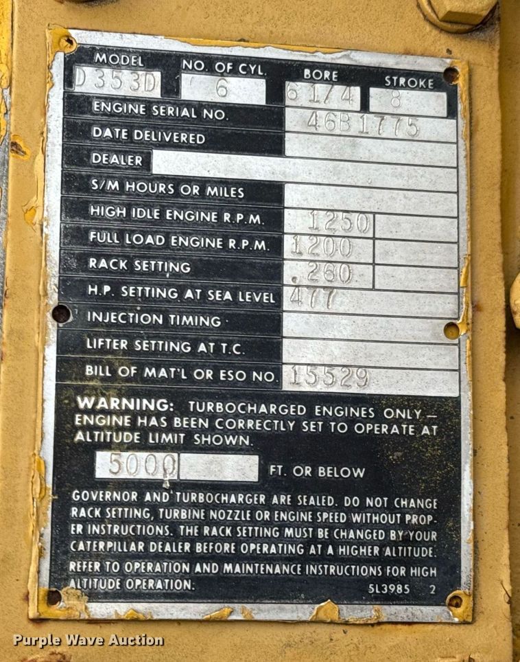 image for item DO0293 Caterpillar D353 Series D generator