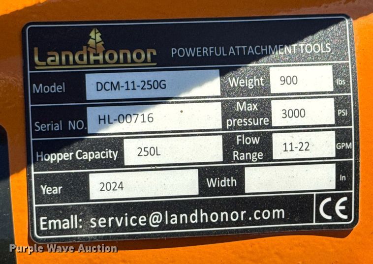 image for item DO0340 2024 LandHonor DCM-11-250G skid steer concrete mixer