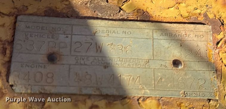 image for item DO2621 1977 Caterpillar 637D conventional scraper 