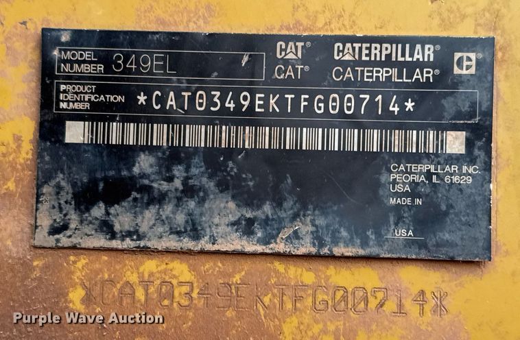image for item DO2627 2012 Caterpillar 349EL excavator