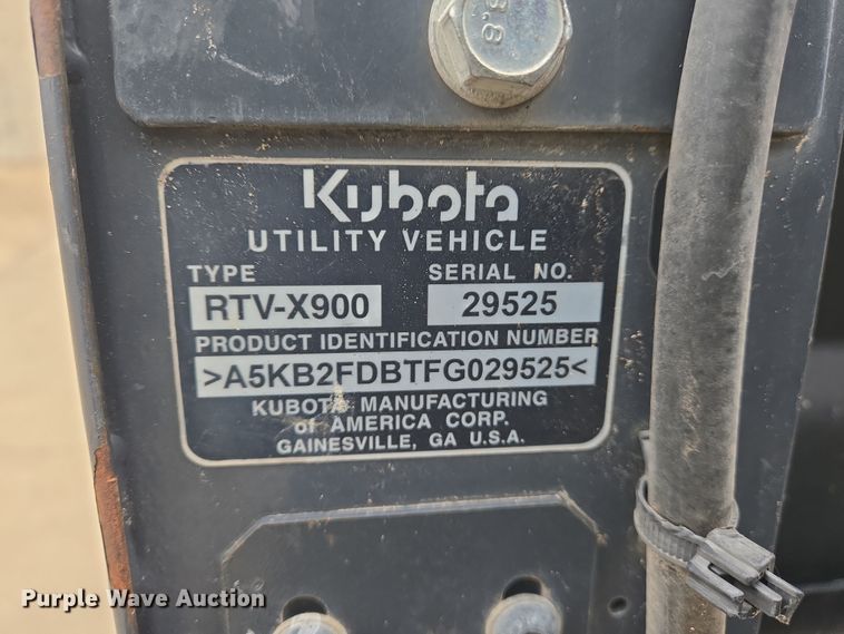 image for item DS5257 2015 Kubota RTV X900 utility vehicle