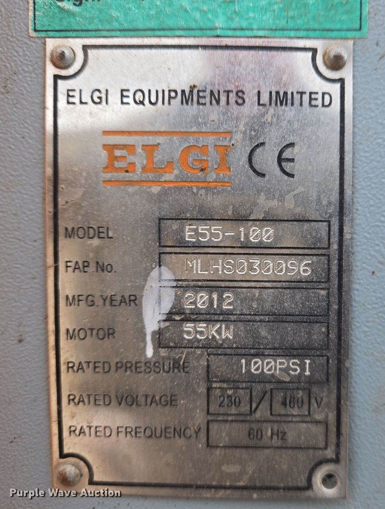 image for item DS5259 2012 ELGi E55-100 air compressor