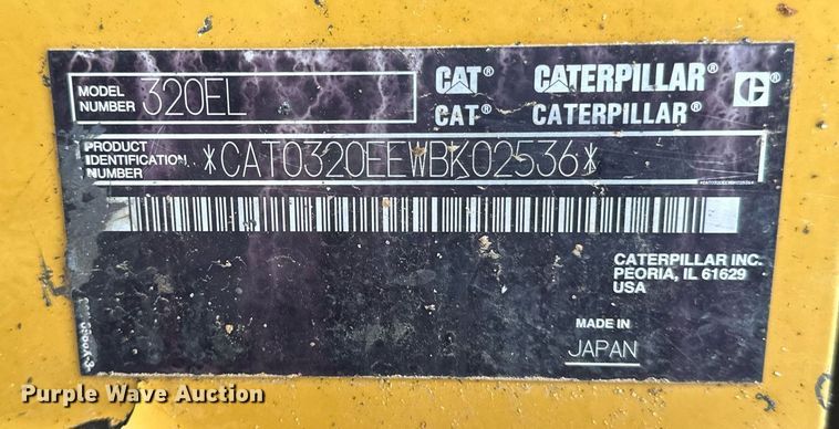 image for item DV0589 2014 Caterpillar 320EL excavator