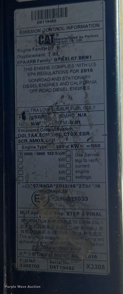 image for item DW1801 2017 Caterpillar 323F L excavator