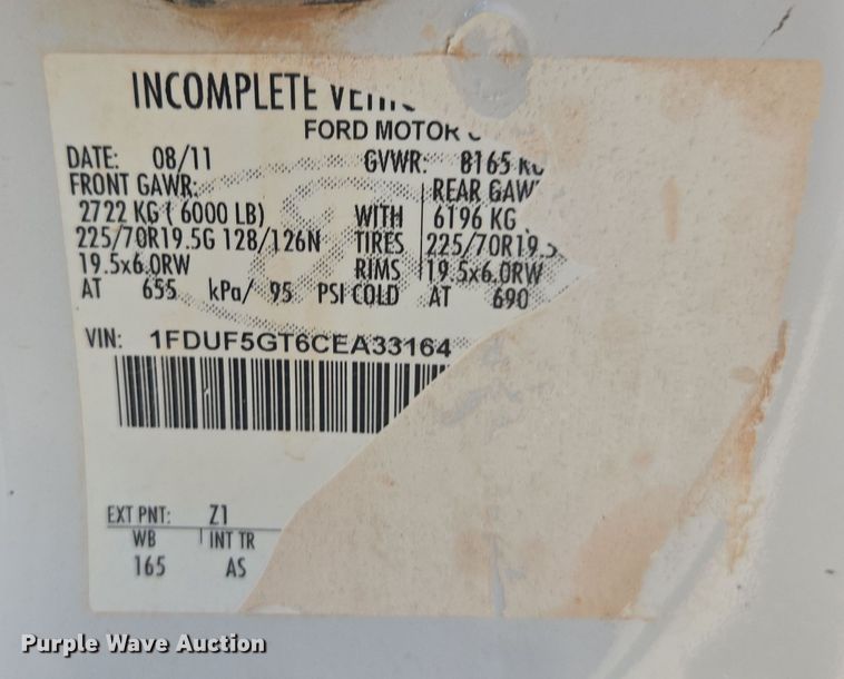 image for item DW1839 2012 Ford F550 Super Duty XL utility / service truck