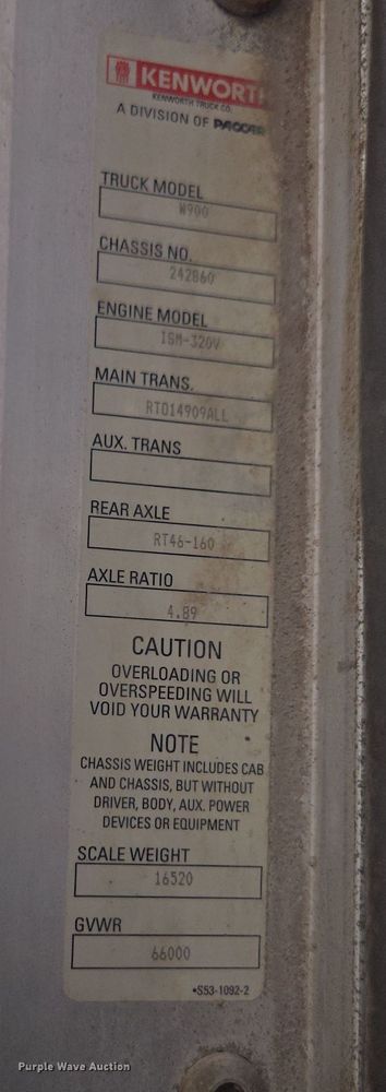 image for item DW1844 2009 Kenworth W900 ready mix truck