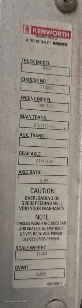 image for item DW1851 2009 Kenworth W900 ready mix truck