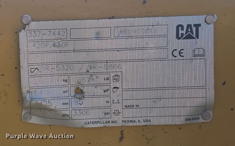 image for item DW3080 2017 Caterpillar 430F2 backhoe