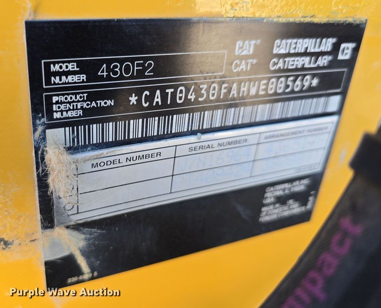 image for item DW3080 2017 Caterpillar 430F2 backhoe