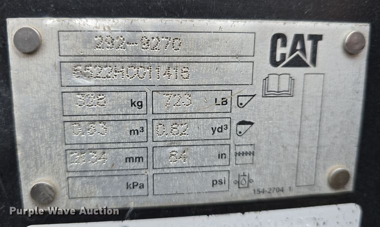 image for item DW3108 2016 Caterpillar 297 D2 tracked skid steer loader