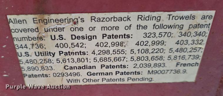 image for item DW3113 Razorback Rider Super Pro 400 power trowel