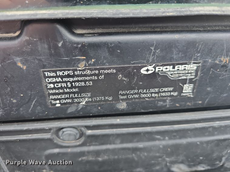 image for item DW3119 2015 Polaris Ranger 900 XP utility vehicle