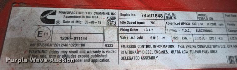 image for item DW3152 2019 Doosan P425/HP375 air compressor