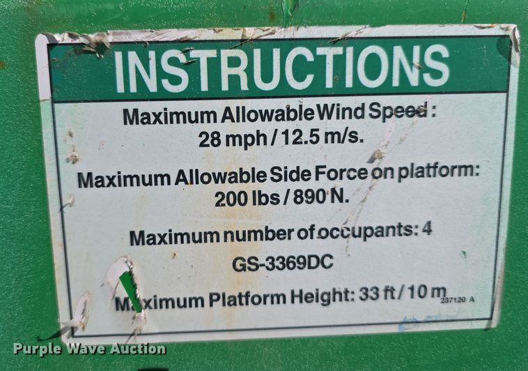 image for item DW3153 2016 Genie GS3369 DC scissor lift