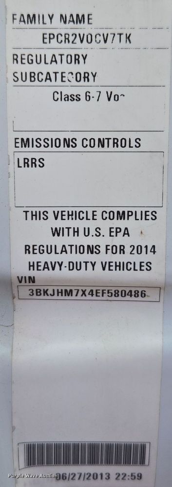 image for item EC3455 2014 Kenworth K370 dump truck