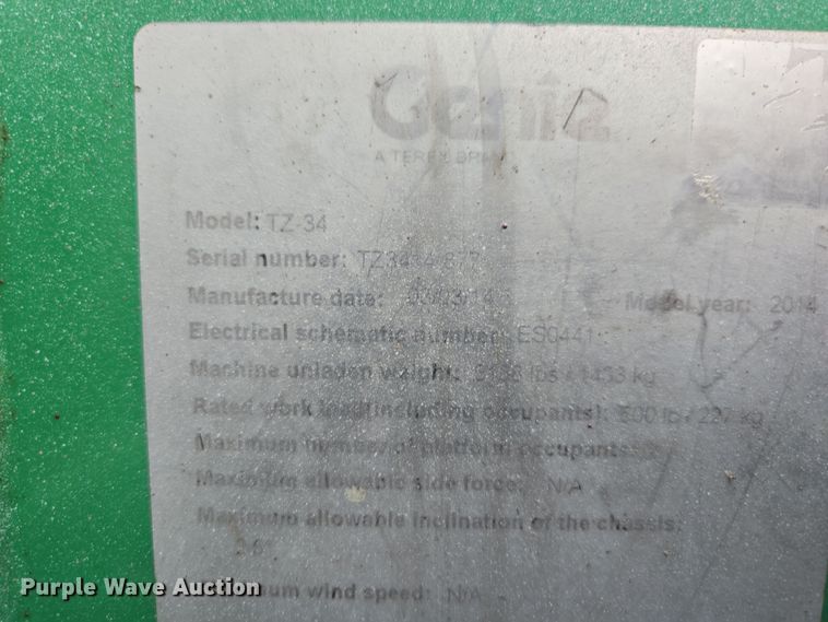 image for item EC3459 2014 Genie TZ-34 boom lift