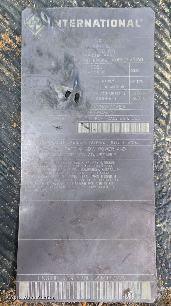 image for item EC3460 2007 International 7500 crane truck