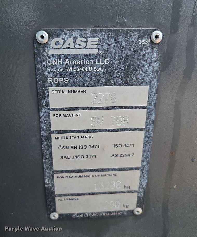 image for item EC3462 2019 Case SV208D single drum vibratory roller