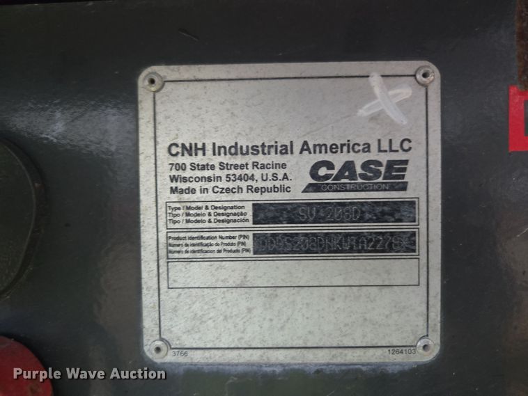 image for item EC3462 2019 Case SV208D single drum vibratory roller