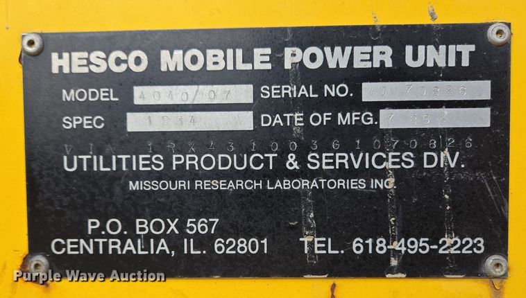 image for item EC3998 HESCO 4040/07 mobile power unit