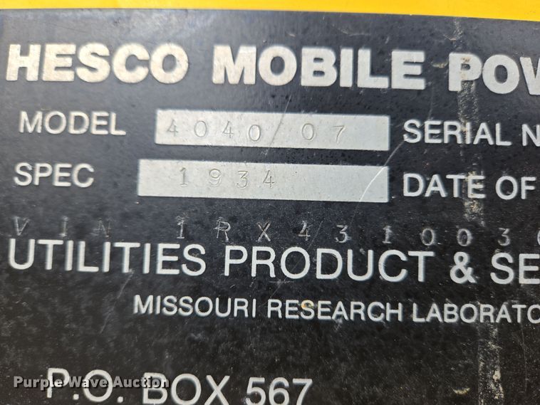 image for item EC3998 HESCO 4040/07 mobile power unit