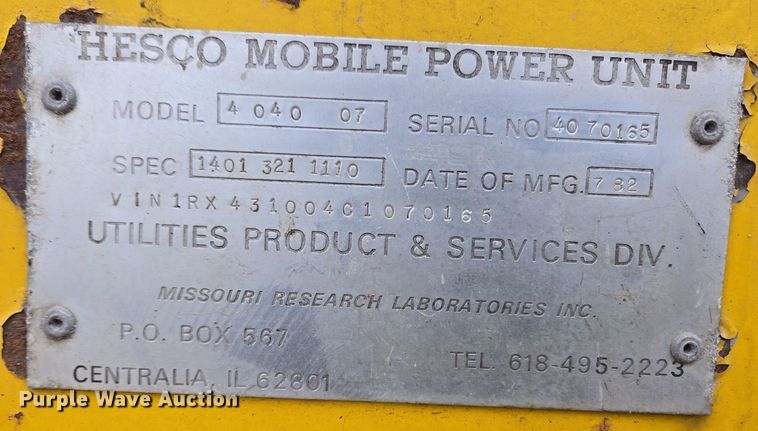 image for item EC3999 Hesco 404007 generator