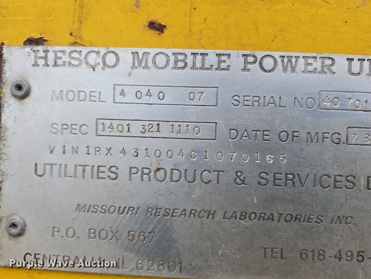 image for item EC3999 Hesco 404007 generator